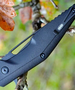 Brous Blades Division Linerlock, 4.5" Acid Stonewash Plain Blade, Black Polymer Handle -Buck Knives Sales 005a.4 67113.1566586108