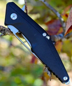 Brous blades Division linerlock, 4.5" Stonewash Plain Blade, Black Polymer Handle -Buck Knives Sales 005s.3 15591.1566586105