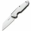 Boker Plus 01BO083 Petit Linerlock, 2.8" D2 Plain Blade, Stainless Steel Handle
