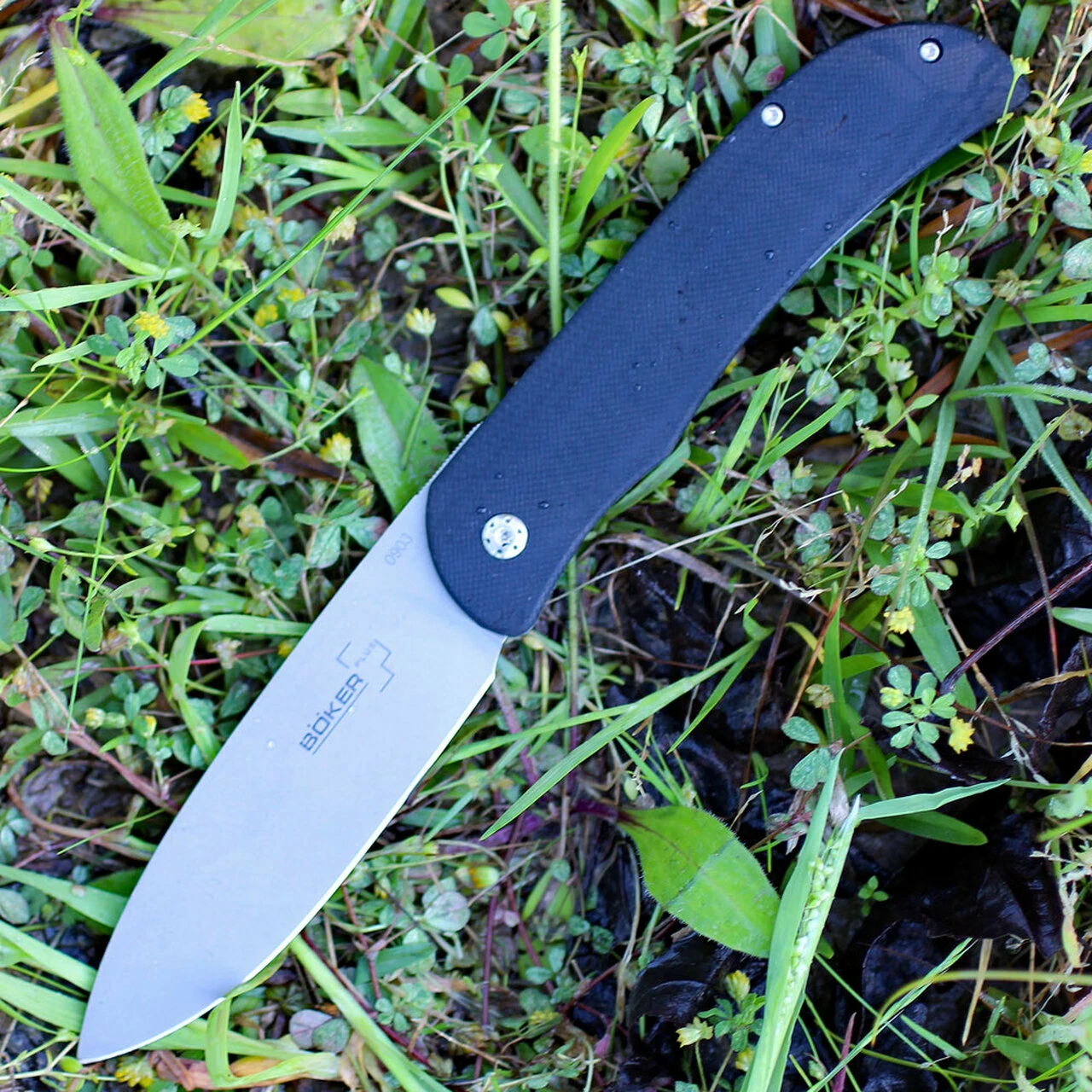 Boker Plus 01BO137 Exskelibur I, 3.5" D2 Plain Blade, Black G-10 Handle 1 Boker Plus 01BO137 Exskelibur I, 3.5" D2 Plain Blade, Black G-10 Handle