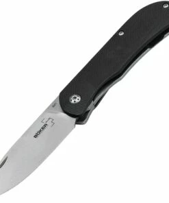 Boker Plus 01BO138 Exskelibur II, 2.8" D2 Stonewash Plain Blade, Black G-10 Handle