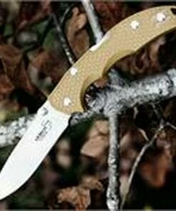 Boker Plus USA 01BO373 Patriot Coyote, 3.3" 154CM Plain Blade, Beige FRN Handles