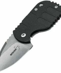 Boker Plus 01BO610 Subcom Friction, 2.2" AUS-8 Plain Blade, Black G-10 Handle