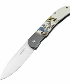 Boker Plus 01BO651 Exskelibur I Frazetta, 3.5" 440C Plain Blade, Aluminum Handle