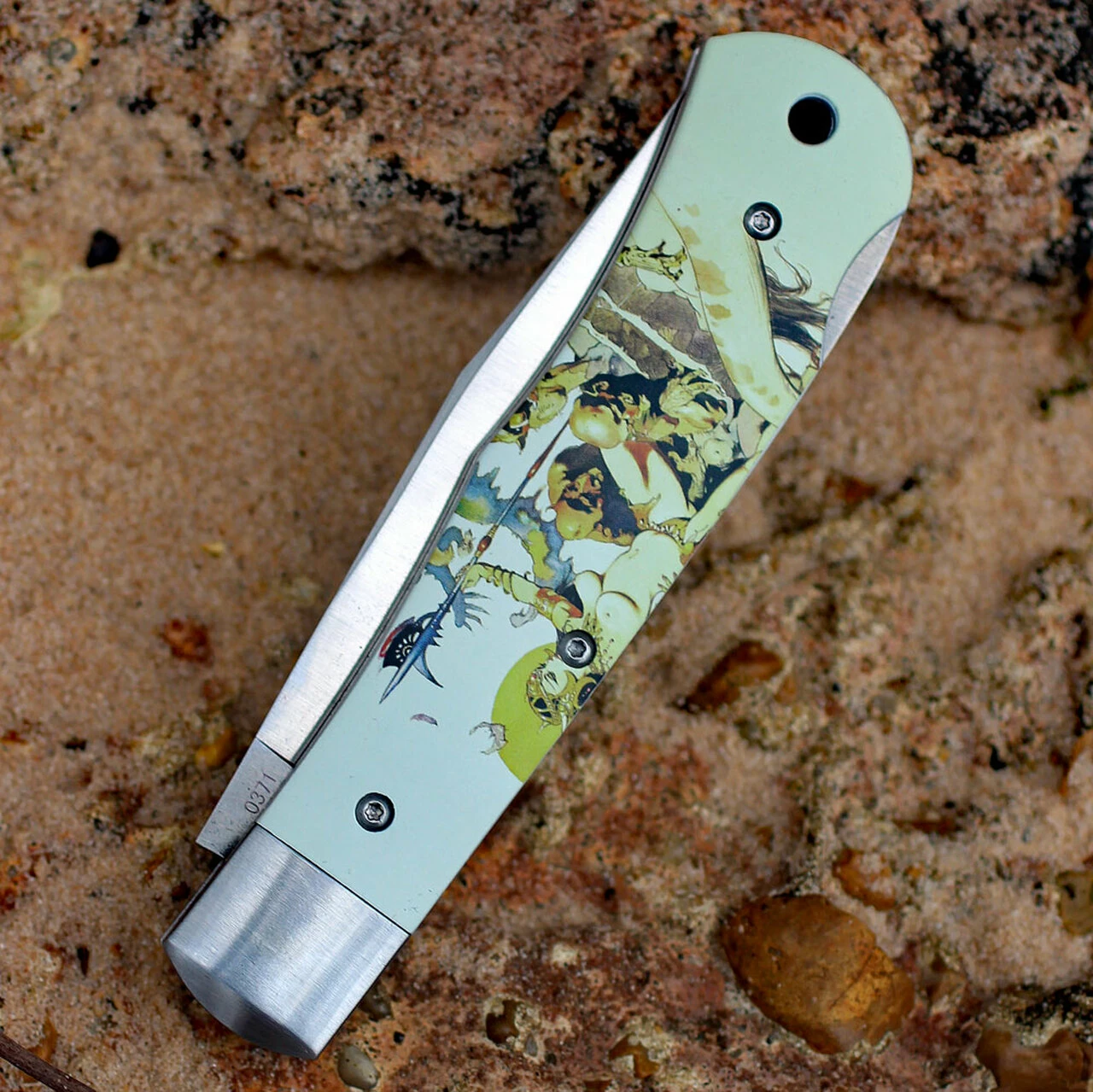 Boker Plus 01BO653 Lockback Frazetta, 3.7" 440C Plain Blade, Aluminum Handle 4 Boker Plus 01BO653 Lockback Frazetta, 3.7" 440C Plain Blade, Aluminum Handle - Image 4