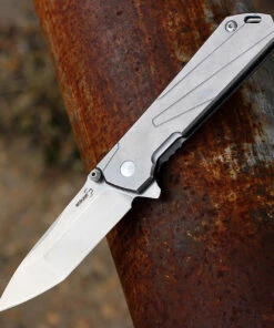 Boker Plus 01BO764 Kihon, 3.3" D2 Tanto Plain Blade, Stainless Handle