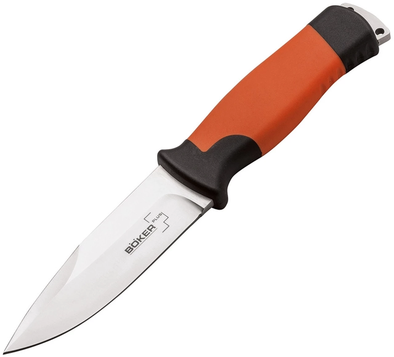 Boker Plus 02BO014 Outdoorsman XL, 4.4" 12C27 Plain Blade, Orange Rubber Handle 1 Boker Plus 02BO014 Outdoorsman XL, 4.4" 12C27 Plain Blade, Orange Rubber Handle