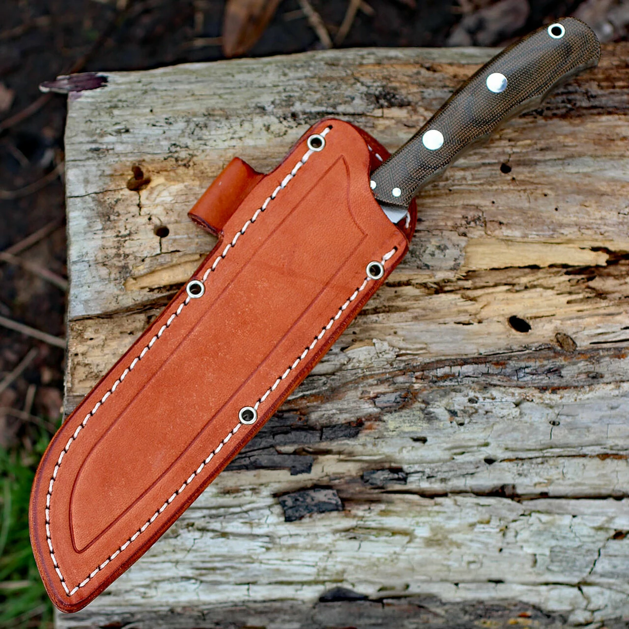 Bark River Knives Bark River 03123MGC Canadian Special, 4" CPM-3V Plain Blade, Green Canvas Micarta Handle 3 Bark River Knives Bark River 03123MGC Canadian Special, 4" CPM-3V Plain Blade, Green Canvas Micarta Handle - Image 3