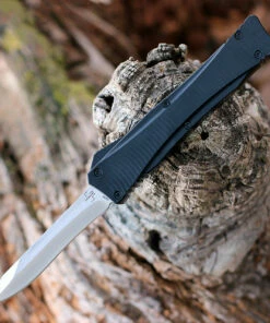 Boker Plus Falcon 2.0 OTF Automatic - Blk Alum (3.4" D2 Recurve) 06BO245