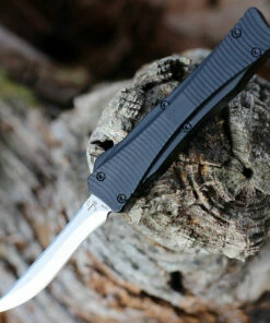 Boker Plus MINI Eagle 2.0 OTF Automatic - Blk Alum (2.8" D2 Recurve) 06BO246