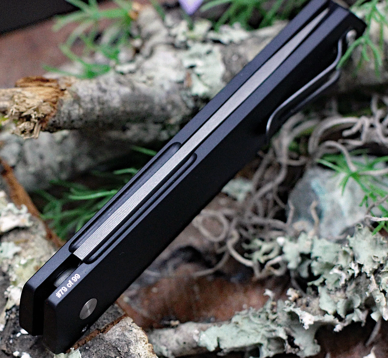 Boker Plus Kwaiken Automatic Damascus Knife 06EX293DAM, 3.0" Damascus Plain Blade, Black Aluminum Handle 5 Boker Plus Kwaiken Automatic Damascus Knife 06EX293DAM, 3.0" Damascus Plain Blade, Black Aluminum Handle - Image 5