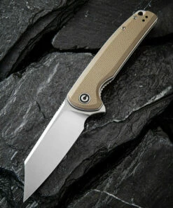 CIVIVI Knives CIVIVI Brigand Linerlock Folder C909B, 3.46” D2 Satin Wharncliffe Plain Blade, Coarse Tan G10 Handles