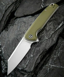 CIVIVI Knives CIVIVI Brigand Linerlock Folder C909A, 3.46” D2 Satin Wharncliffe Plain Blade, Coarse Green G10 Handles