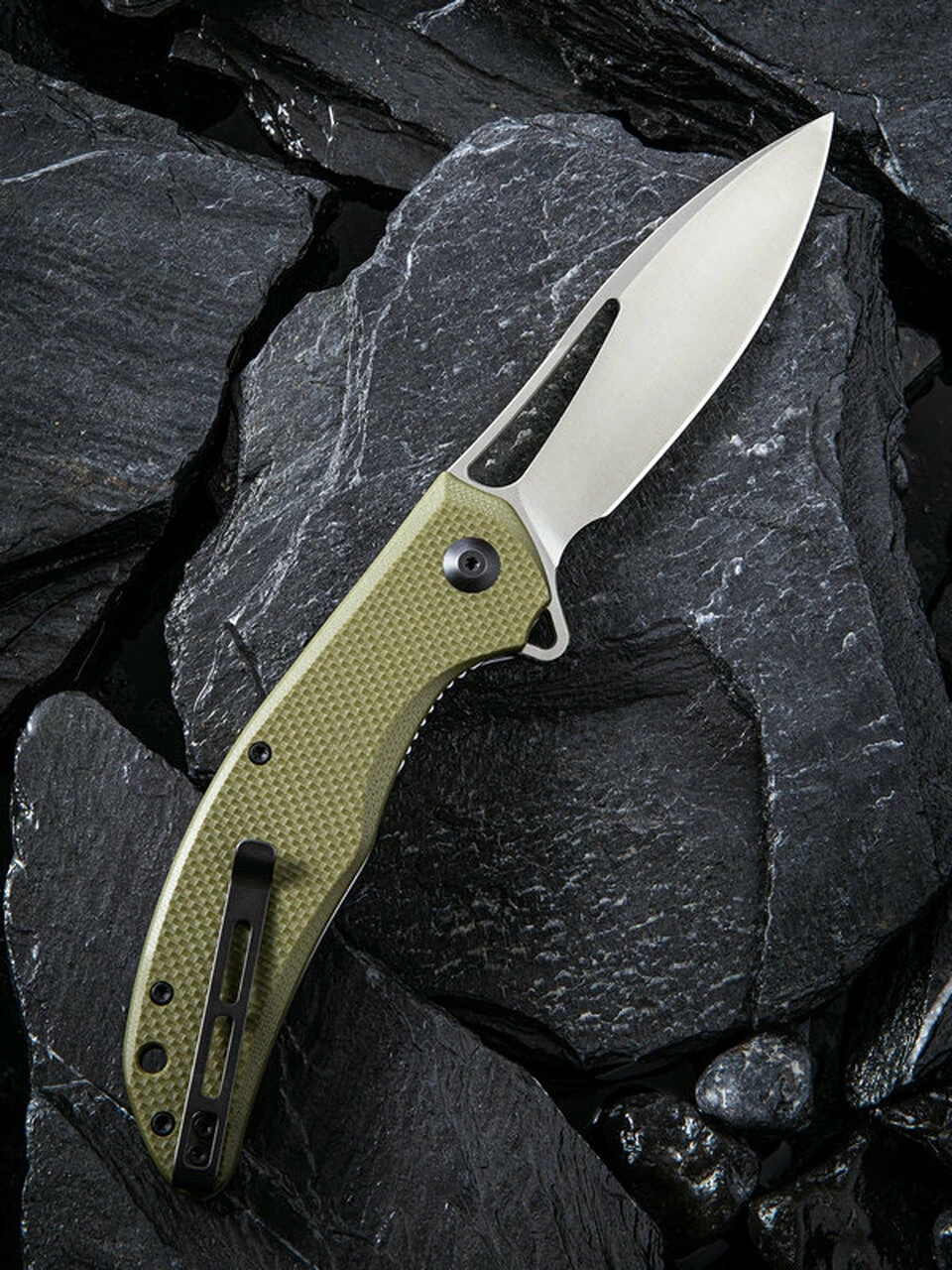 CIVIVI Knives CIVIVI Vexer C915A, 3.96" D2 Satin Plain Blade, Green Coarse G-10 Handles 2 CIVIVI Knives CIVIVI Vexer C915A, 3.96" D2 Satin Plain Blade, Green Coarse G-10 Handles - Image 2
