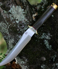 Bark River Knives Bark River MacV SOG Recondo 10156MGC Fixed Blade, 7" CPM-154 Satin Clip Point Plain Blade, Green Linen Micarta Handle, Leather Belt Sheath