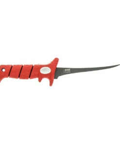 Bubba Blade Bubba Ultra Flex 1085876, 6" Titanium Nitride Coated Blade, Red TPR Handle, Black Nylon Sheath