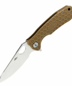 Honey Badger Knives Honey Badger Large Leaf Flipper - Tan FRN (3.6" 8Cr13MoV Satin) HB1289
