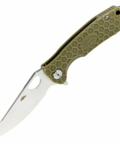 Honey Badger Knives Honey Badger Large Leaf Flipper - Green FRN (3.6" 8Cr13MoV Satin) HB1290