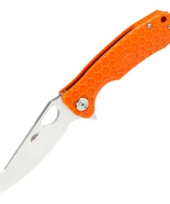 Honey Badger Knives Honey Badger Medium Leaf Flipper - Orange FRN (3.2" 8Cr13MoV Satin) HB1303