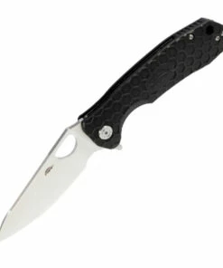 Honey Badger Knives Honey Badger Medium Leaf Flipper - Black FRN (3.2" 8Cr13MoV Satin) HB1298