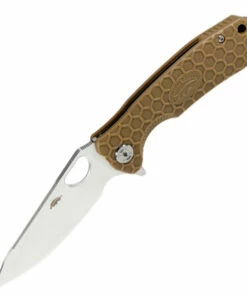 Honey Badger Knives Honey Badger Medium Leaf Flipper - Tan FRN (3.2" 8Cr13MoV Satin) HB1299