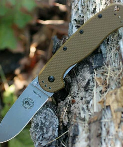 BRK Avispa 1302CB, 3.5", Stonewash D2 Steel, Plain Edge, Drop Point, Design by Esee Knives, Coyote Brown Nylon handles