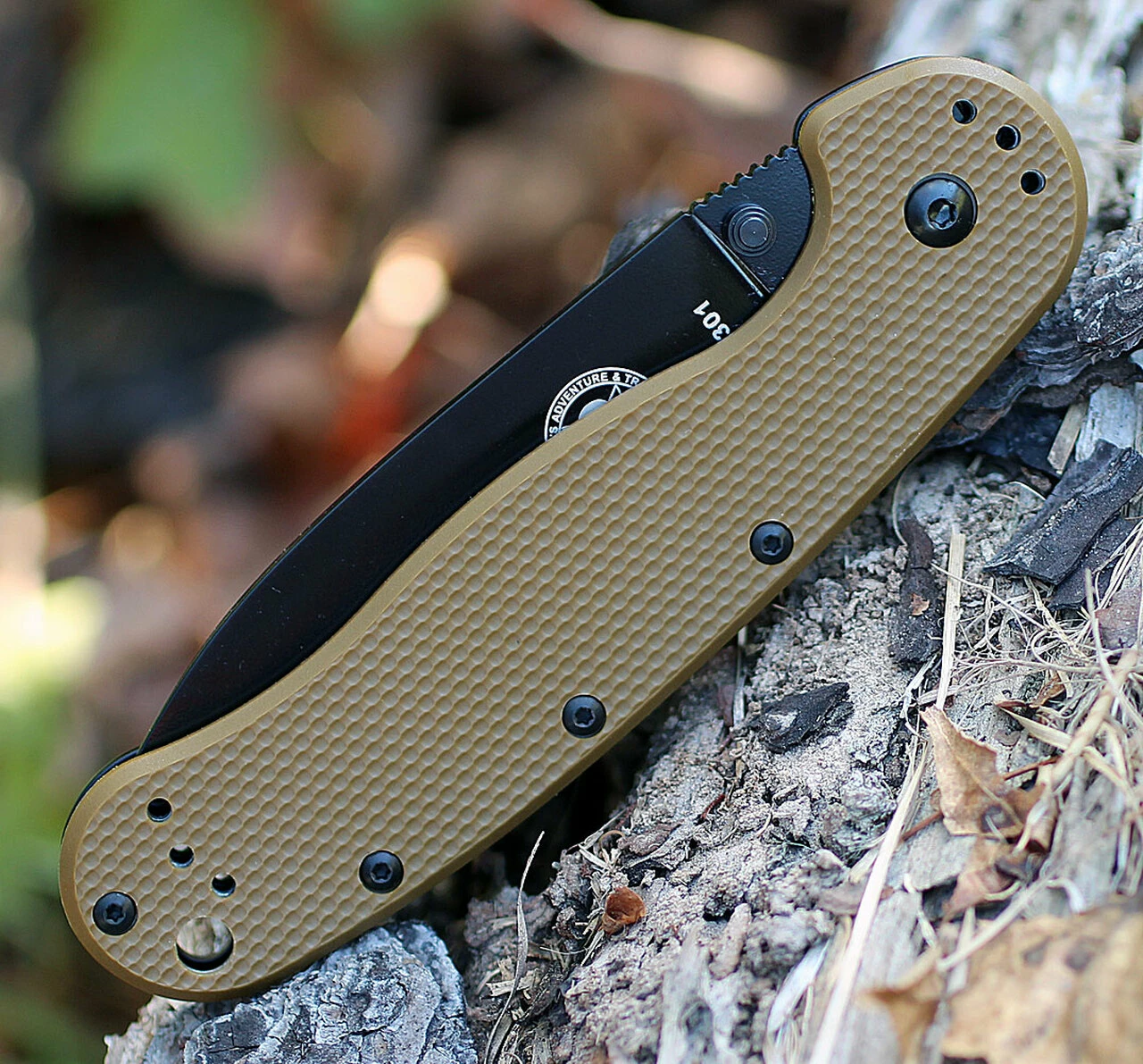 BRK Avispa 1302CBB, 3.5", Black D2 Steel, Plain Edge, Drop Point, Design by Esee Knives, Coyote Brown Nylon handles 3 BRK Avispa 1302CBB, 3.5", Black D2 Steel, Plain Edge, Drop Point, Design by Esee Knives, Coyote Brown Nylon handles - Image 3