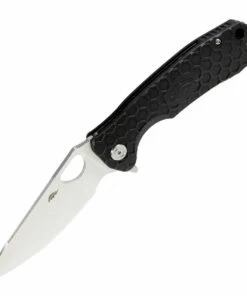 Honey Badger Knives Honey Badger Small Leaf Flipper - Black FRN (2.8" 8Cr13MoV Satin) HB1308