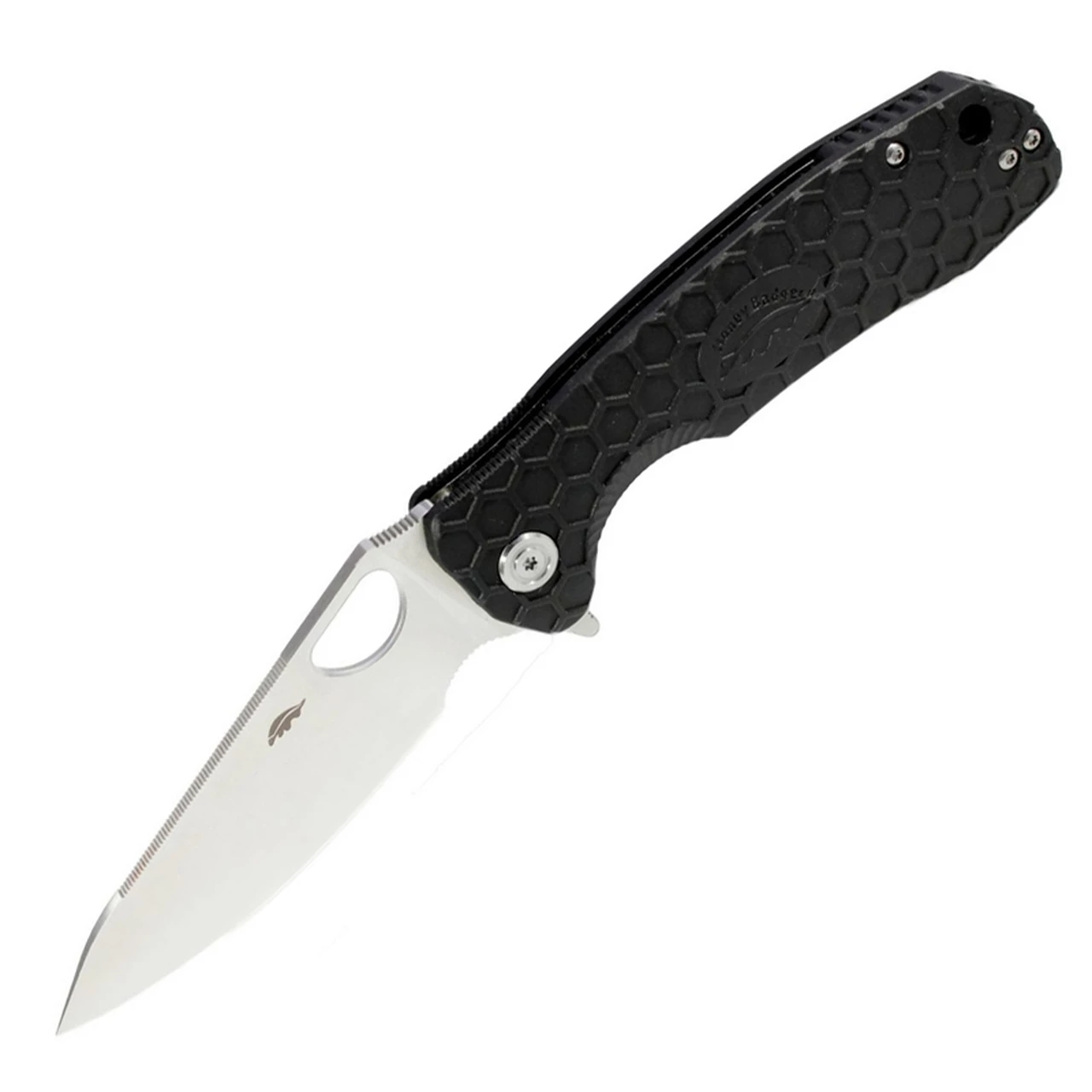 Honey Badger Knives Honey Badger Small Leaf Flipper - Black FRN (2.8" 8Cr13MoV Satin) HB1308 1 Honey Badger Knives Honey Badger Small Leaf Flipper - Black FRN (2.8" 8Cr13MoV Satin) HB1308