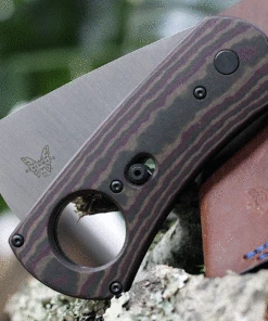 Benchmade Knives Benchmade 1500 Cigar Cutter CPM -S30V, Chocolate/Brown/Red layered Richlite Handle