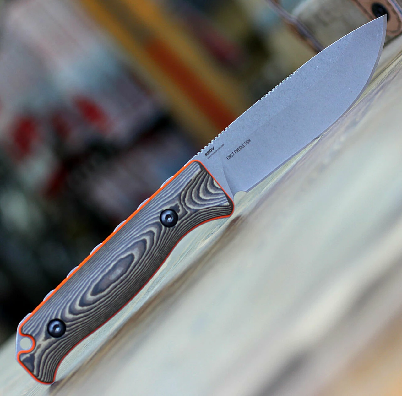 Benchmade Knives Benchmade 15002-1 Saddle Mountain Skinner, 4.20" CPM-S90V Satin Drop Point Blade, Richlite/Orange G10 Handle 2 Benchmade Knives Benchmade 15002-1 Saddle Mountain Skinner, 4.20" CPM-S90V Satin Drop Point Blade, Richlite/Orange G10 Handle - Image 2