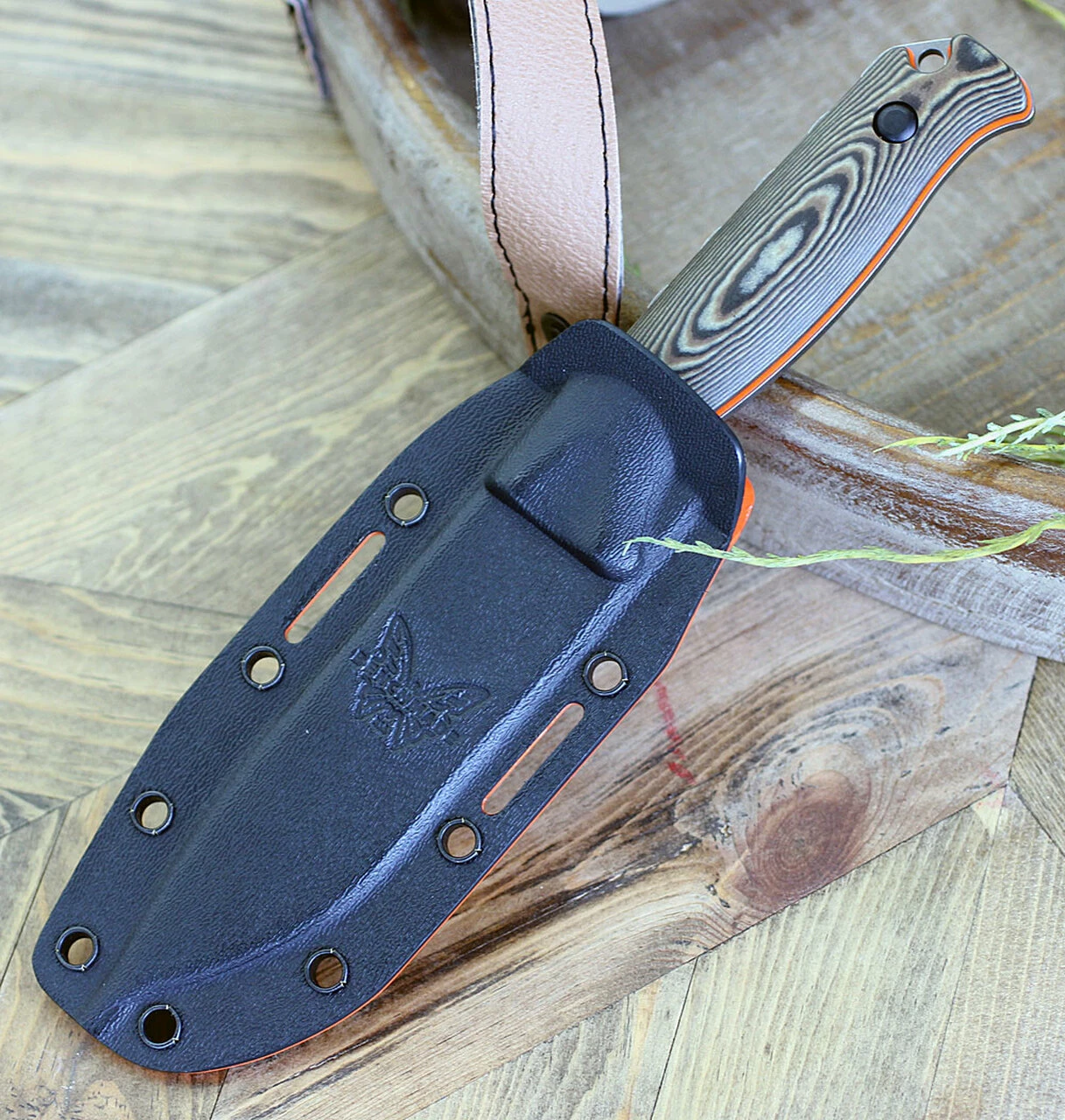 Benchmade Knives Benchmade 15002-1 Saddle Mountain Skinner, 4.20" CPM-S90V Satin Drop Point Blade, Richlite/Orange G10 Handle 3 Benchmade Knives Benchmade 15002-1 Saddle Mountain Skinner, 4.20" CPM-S90V Satin Drop Point Blade, Richlite/Orange G10 Handle - Image 3