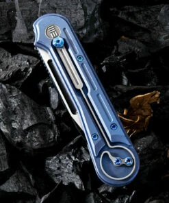 We Knife Co. We Knife Double Helix Folder 815C, 3.3" CPM S35VN Black Two-Tone Drop Point Plain Blade, Blue Titanium Handle 6 We Knife Co. We Knife Double Helix Folder 815C, 3.3" CPM S35VN Black Two-Tone Drop Point Plain Blade, Blue Titanium Handle -Buck Knives Sales 1532500658169016 41596.1582304519