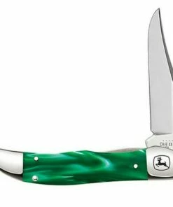 Case Kickstart Mid-Folding Hunter 15775 John Deere Smooth Green Pearl Kirinite Handle (101265AC SS)
