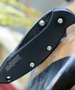 Kershaw Knives Kershaw Chive Framelock A/O Dam KS1600DAMBK, 1.9" Damascus Plain Blade, Black 2Cr13 Stainless Handle -Buck Knives Sales 1600DAMCKT. 35252.1581006216