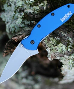 Kershaw Knives Kershaw 1620NB Scallion, 2.25" 420HC SS Plain Blade, Navy Blue Anodized Aluminum Handle