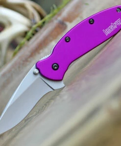 Kershaw Knives Kershaw 1620PUR Scallion, 2.4" 420HC Plain Blade, Purple Anodized Aluminum Handle
