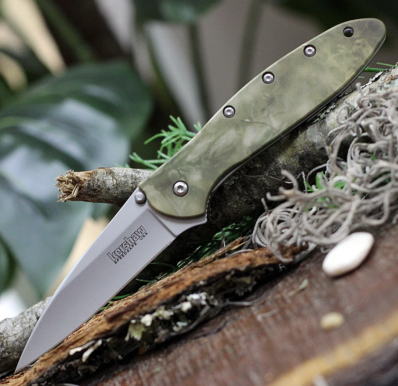 Kershaw Knives Kershaw 1660CAMO Leek, 3" 14C28N Plain Blade, Camo Anodized Aluminum Handle 1 Kershaw Knives Kershaw 1660CAMO Leek, 3" 14C28N Plain Blade, Camo Anodized Aluminum Handle