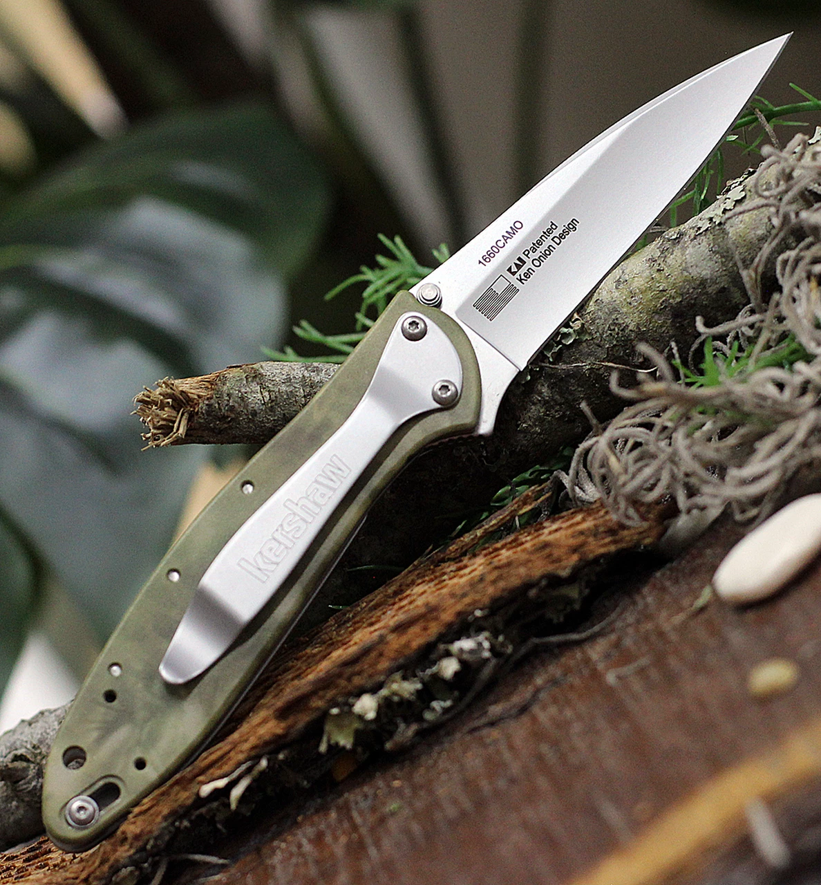 Kershaw Knives Kershaw 1660CAMO Leek, 3" 14C28N Plain Blade, Camo Anodized Aluminum Handle 2 Kershaw Knives Kershaw 1660CAMO Leek, 3" 14C28N Plain Blade, Camo Anodized Aluminum Handle - Image 2