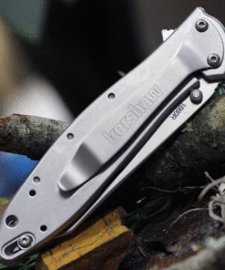 Kershaw Knives Kershaw Random Leek 1660R, 3" Sandvik 14C28N Bead Blasted Reverse Tanto Blade, Stainless Steel Handle -Buck Knives Sales 1660R.2 43309.1619020915