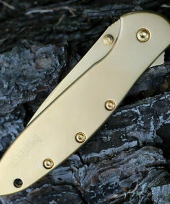 Kershaw Knives Kershaw 1660G LEEK, 24K Gold Plated, 3" Sandvik 14C28N Plain Blade -Buck Knives Sales 1660g.1 85828.1566585923