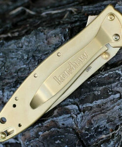 Kershaw Knives Kershaw 1660G LEEK, 24K Gold Plated, 3" Sandvik 14C28N Plain Blade -Buck Knives Sales 1660g.2 78070.1566585923