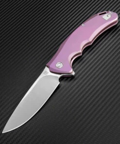Artisan Cutlery Artisan Tradition Framelock ATZ1702GRE, 3.94" S35VN Plain Blade, Purple Titanium Handle