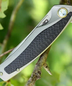 Bestech T1706B Predator, 3.6" CPM-S35VN Plain Blade, Gray Titanium Handle w/Carbon Fiber Inlay -Buck Knives Sales 1706b.3 10864.1566585960