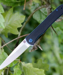 Artisan Cutlery Artisan ATZ1707PBK Shark, 3.94" D2 Steel Plain Blade, Black G-10 Handle