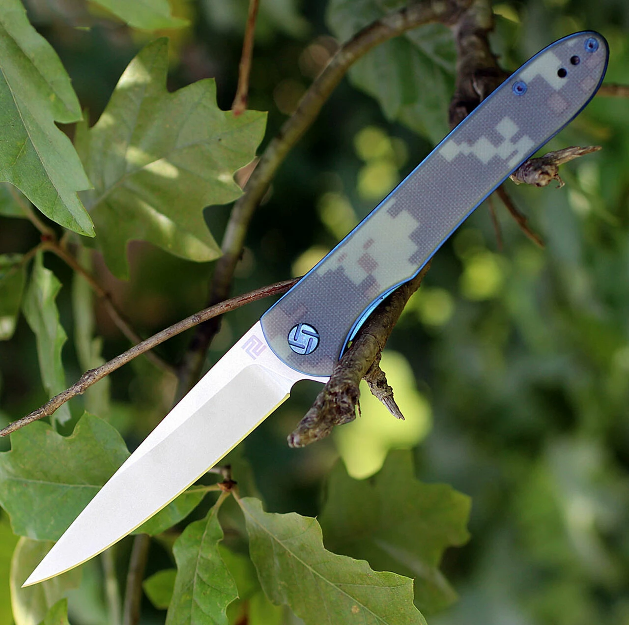 Artisan Cutlery Artisan ATZ1707PCG Shark, 3.94" D2 Steel Plain Blade, Camouflage G-10 Handle 1 Artisan Cutlery Artisan ATZ1707PCG Shark, 3.94" D2 Steel Plain Blade, Camouflage G-10 Handle