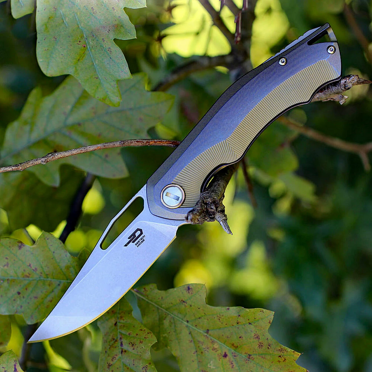 Bestech BT1708A Tercel, 3.5" CPM-S35VN Stonewash Plain Blade, Blue/Gold Titanium Handle 1 Bestech BT1708A Tercel, 3.5" CPM-S35VN Stonewash Plain Blade, Blue/Gold Titanium Handle