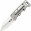 SOG EZ1CP Cashcard Folder, 2.75"8Cr13MoV Satin Clip Point Plain Blade, Stainless Steel Handle
