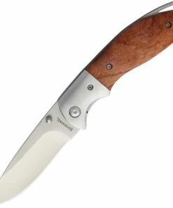 Browning Knives Browning Linerlock Wood, BR0033, 3.5" Satin Stainless Blade, Wood Handle