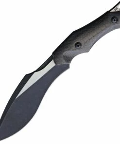 We Knife Co. We Knife Vaquita Fixed Blade 807B, 3.2” CPM S35VN Black Stonewash Kukri Plain Blade, Black Carbon Fiber Handle